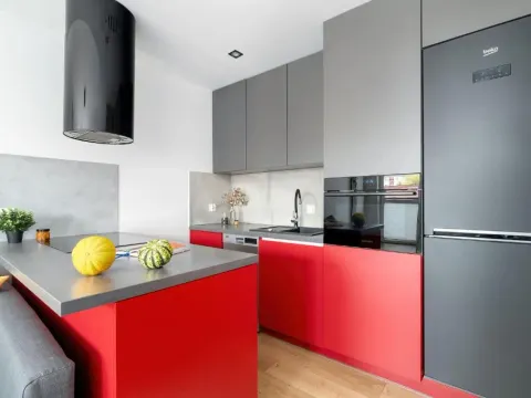 Red and Grey Apartment for 8 People in Poznań with Parking by Noclegi Renters, photo 4 of 10
